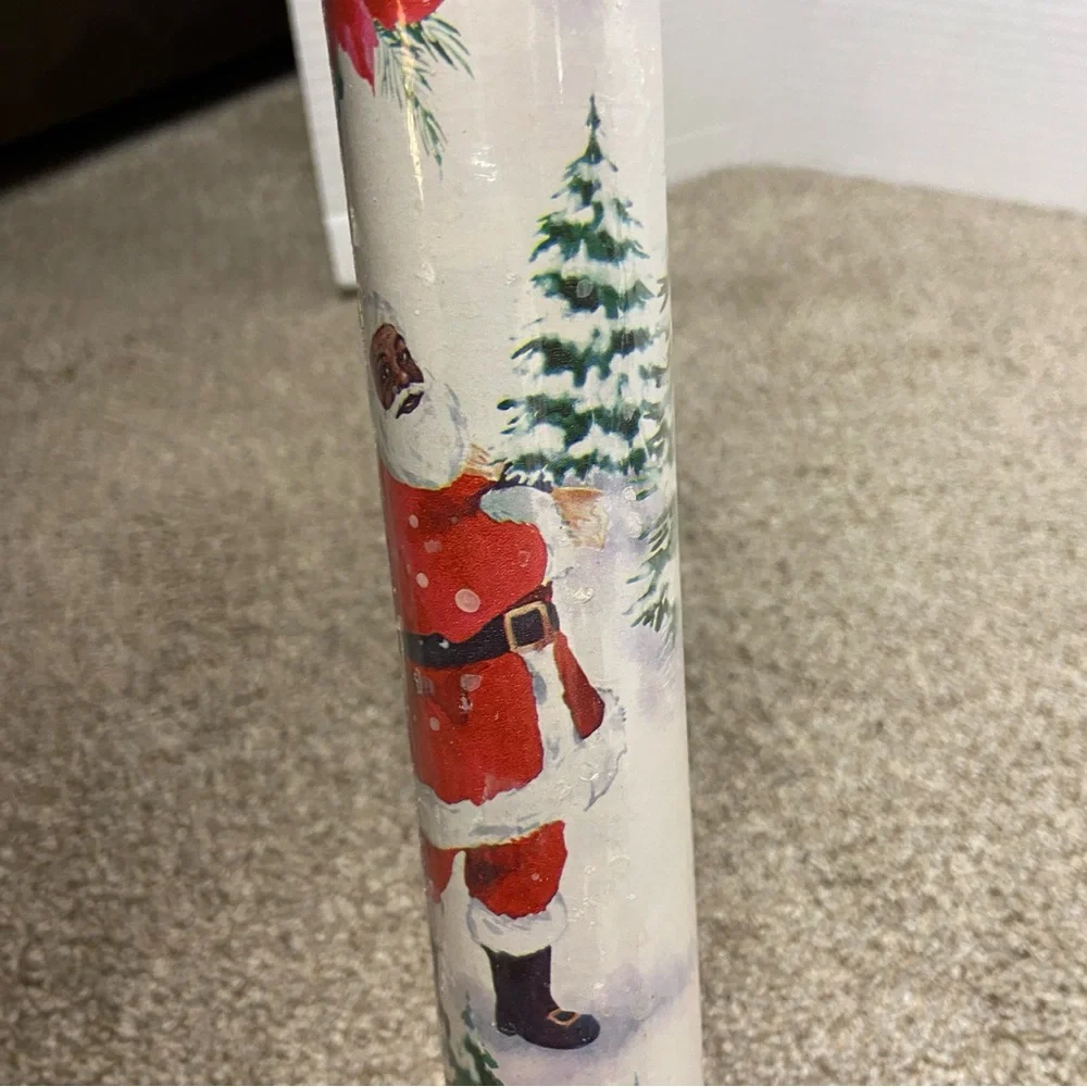 Vintage African‎ American Santa Claus Wrapping Paper 40sq ft, unopened.